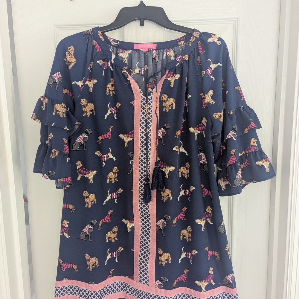 Simply Southern Ruffled Dog Print Sundress